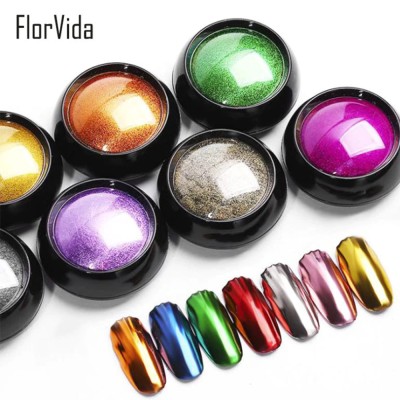 UÑAS BRILLANTES CON POLVO HOLOGRAFICO COD: AL Ref:00115