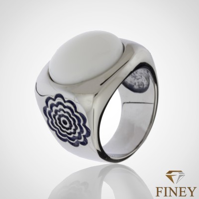 Anillo Esfera Blanca sku:ANIFIN31DjAN