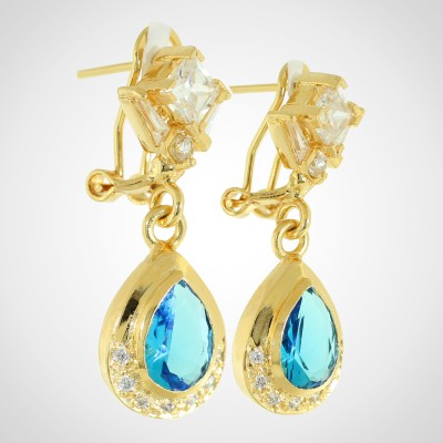 ARETE DE PRESION LARGO ENCHAPADO EN ORO COD:FAB104  nueva imagen