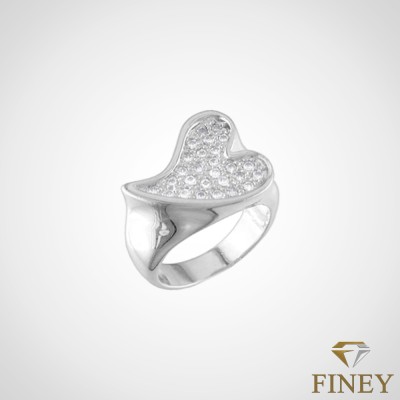 ANILLO ENCHAPADO EN PLATA EN FORMA DE CORAZON COD:12014
