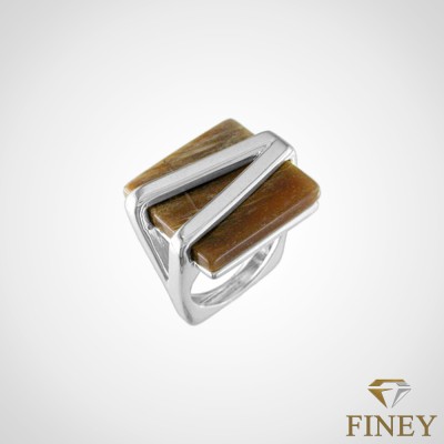 ANILLO ENCHAPADO EN PLATA DE FORMA CUADRADA COD:12022