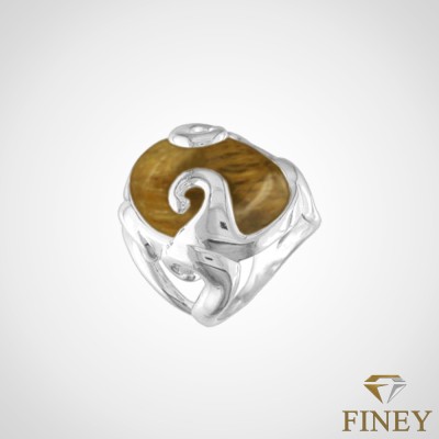 ANILLO ENCHAPADO EN PLATA DE FORMA OVAL COD:12046