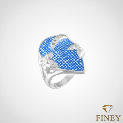 ANILLO ENCHAPADO EN PLATA DE FORMA GOTA COD:12064