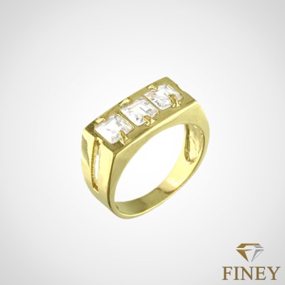ANILLO ENCHAPADO EN ORO RECTANGULAR COD:10411