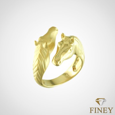 ANILLO ENCHAPADO EN ORO CABALLOS COD:10872