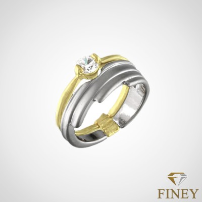 ANILLO ENCHAPADO EN ORO SOLITARIO COD:11046