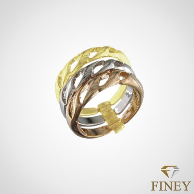 ANILLO ENCHAPADO EN ORO TRES OROS COD:11051