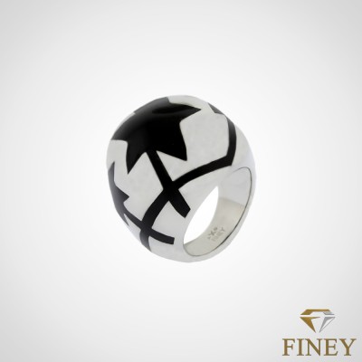 ANILLO DE ACERO INOXIDABLE RESINADO COD:1960