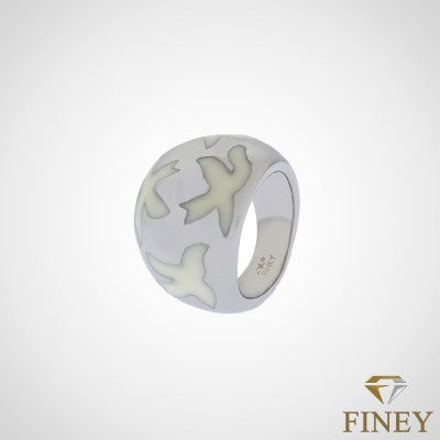 ANILLO DE ACERO INOXIDABLE RESINADO COD:1971