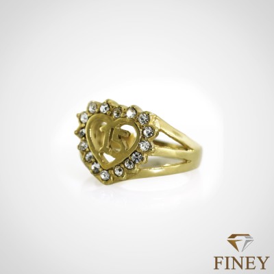 ANILLO DE ACERO INOXIDABLE FORMA DE CORAZÓN COD:206757