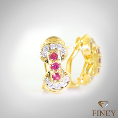 ARETE ENCHAPADO EN ORO TIPO HEBILLA COD:1679