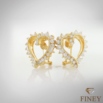 ARETE ENCHAPADO EN ORO FORMA CORAZÓN COD: 2095