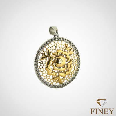 DIJE GRANDE CIRCULAR DE ACERO INOXIDABLE COD:10579