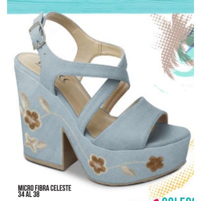 ZAPATOS PLATAFORMA ALTA CELESTE COD: 48-25503