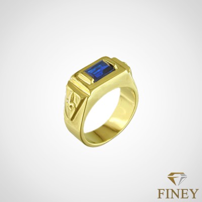 ANILLO ENCHAPADO EN ORO RECTANGULAR COD:10859