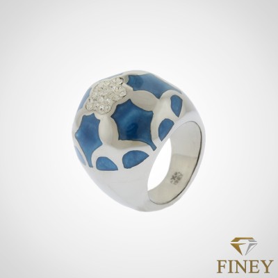 ANILLO DE ACERO INOXIDABLE RESINADO COD: 1909