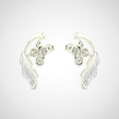 ARETE ENCHAPADO EN PLATA FORMA DE PLUMAS COD:104860B