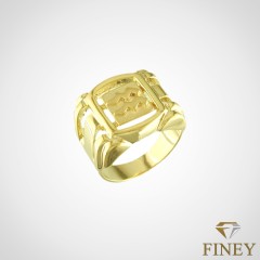 ANILLO ENCHAPADO EN ORO CON IMAGEN ALTO RELIEVE COD: 101422