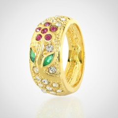 ANILLO ROSA DE CRISTALES CON CIRCON COD:JFA39