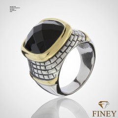 Anillo dorado y negro sku:ANIFIN4DjAN